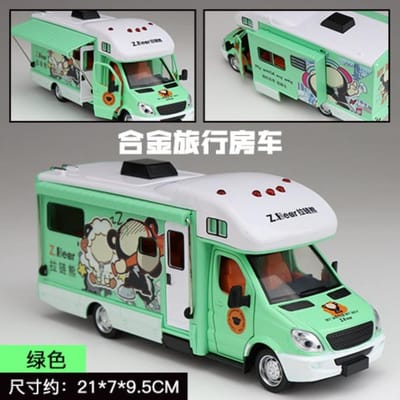 1:32 Luxe Camper Recreatieve Voertuig Auto Model Speelgoed Diecast Metaal Camperbus Motorhome Toerwagen Model Geluid En Licht Kinder Cadeau