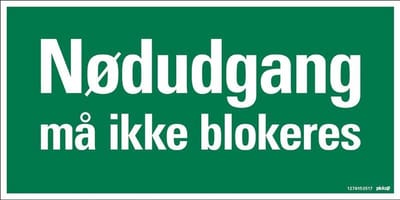 Pickup - NODUDGANG MA IKKE BLOKERES - conform NEN-EN-ISO 7010 bord 30x15 cm