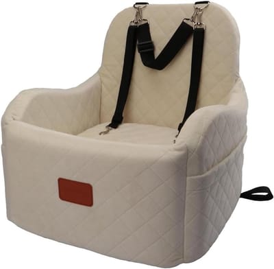 Hondenautostoel - Reismand Auto - Veilig Reizen - Verhoogd Zicht - 15 cm Hoog - Beige