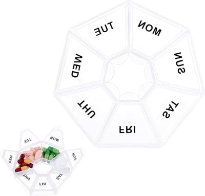 7-Daagse Pillendoos Reiskoffer - Compacte Organizer voor Medicijnen, Vitaminen en Supplementen met Doseringsboxen