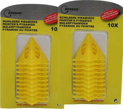 Benson Schilderpiramides - 20x stuks - geel - 5 cm - schilder piramides