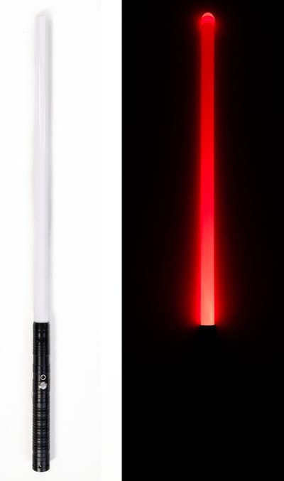 KIMU® Luxe Lightsaber Professioneel 78 cm - Metalen Handvat Zwart - Licht Zwaard Led Hoge Kwaliteit Star Lichtzwaard Wars LED Gekleurde Stok Lamp Festival