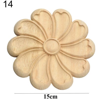 Pièces de meubles uniques en bois floral naturel sculpté sculpture sur bois figurines décoratives en bois artisanat appliques d'angle cadre