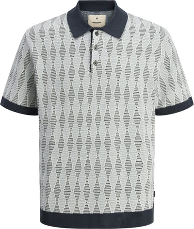 JACK&JONES - JPRBLUJUDE KNIT JAQUARD POLO SS - Heren - Polo's