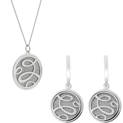 Orphelia 'Serena' Dames 925 Sterling Zilveren Set: Ketting-Pendant + Oorbellen - Zilver SET-7096