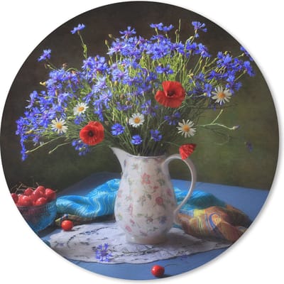 Muismat rond 20x20 cm - Mousepad Bloemen - Kleuren - Stilleven - Ronde muismatten