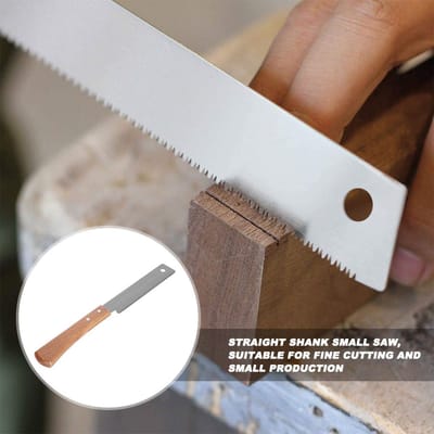 Dailygoods- Trekkenzaag Dubbelsnijdend - Kleine Handzaag voor Houtbewerking - Houten Handvat - 17 Zaagtanden - Totale Lengte 300 mm - Hoogwaardig Staal
