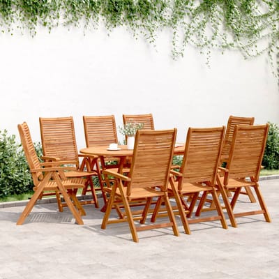 vidaXL Verstelbare klapstoelen, 8 stuks, 56x72x107 cm, massief acaciahout.