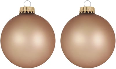 Krebs kerstballen - 16x st - cappuccino velvet bruin - 7 cm - glas - kerstversiering