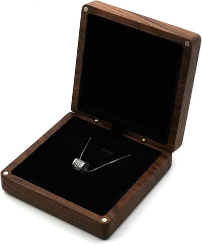 Houten Sieraden Doos - Opbergkistje Hout - Sieraden Opbergen - Handgemaakt Walnoot - 12 cm - Koffie