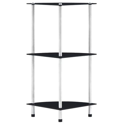 vidaXL - Kastje - 3-laags - 30x30x67 - cm - gehard - glas - zwart
