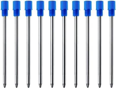 Vervangbare balpen vullingen 07 mm blauwe inkt bullet tip - set van 10 - voor school en kantoorbenodigdheden