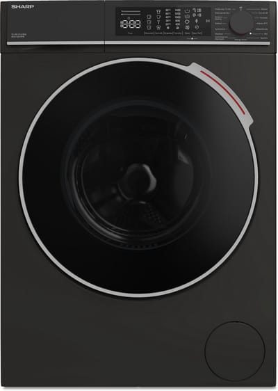 Sharp ESNFL814CBDABX - wasmachine - energie label A-20% - 8kg - 1400 toeren - 15 programma's - Mat Zwart