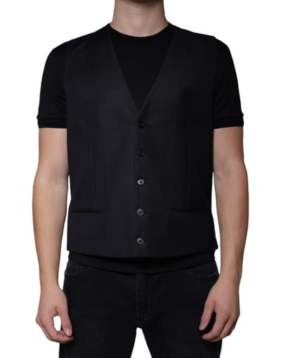 Zwart Vest Klassieke Pasvorm
