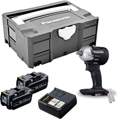 "Panasonic EY75A8LJ2G 14.4-18V Li-Ion Accu slagmoersleutel set (2x 5,0Ah accu) in T-Loc - 205Nm - 1/2"" - koolborstelloos"