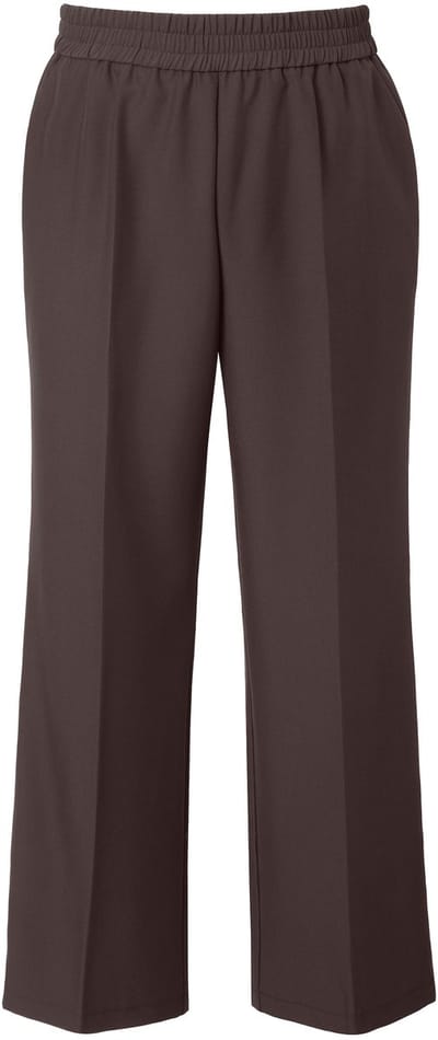 Studio Untold - Dames - Broek rechte wijde pijpen zijstrepen - Dennenbruin - Maat 42+