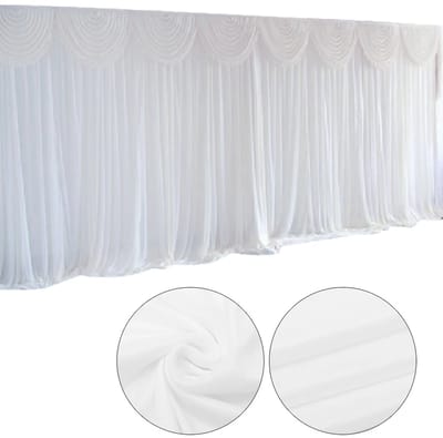 Archi Gordijn - Raambekleding - Elegante Gordijn - Studio Achtergrond – Wit IJszijde Gordijn – Bruiloft & Fotografie Decor - 3x3m
