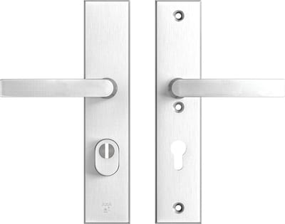 AXA Veiligheids Deurbeslag set - Edge Plus - Deurkruk Aluminium F1 - Kruk/Blok - SKG3 - PC72 met kerntrekbeveiliging - Schild