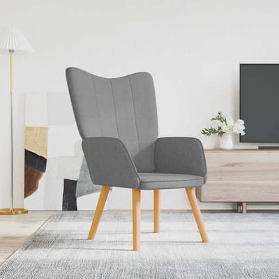vidaXL - Relaxstoel - stof - lichtgrijs