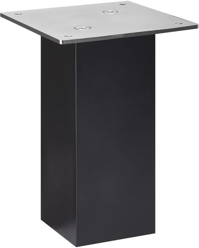 SOTECH Barconsole recht (70 x 70 mm, hoogte 170 mm, 30 kg draagvermogen, zwart) meubelpoot voor houten of glazen bladen