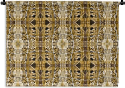 Wandkleed - Wanddoek - Goud - Afrika - Patronen - Dieren - 120x90 cm - Wandtapijt