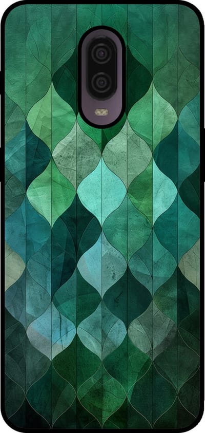 Smartphonica Telefoonhoesje Geschikt voor OnePlus 6T met groene bladeren opdruk - TPU backcover case green leaf design - Groen geschikt voor OnePlus 6T