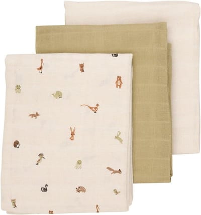 Baby Luiers Spuugdoeken - Mullendoeken Gaasjes - Babyverzorging Thuis - GOTS Gecertificeerd Katoen - 3 stuks 70x70 - Woodsmoke