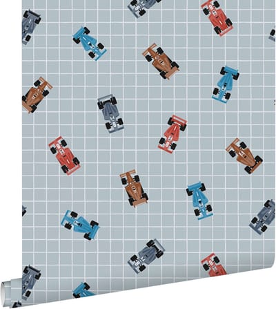 ESTAhome behang race auto's blauw - 50 x 900 cm - 131751