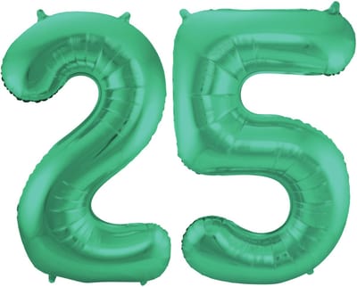 Folat Verjaardag Leeftijd folieballon - 25 jaar - groen - 86 cm - cijferballon groot