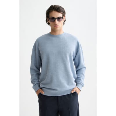 Scotch & Soda Textured Sweatshirt Faded Denim Taglia: M | Maglioni a maglia Outlet | Uomo | Blu