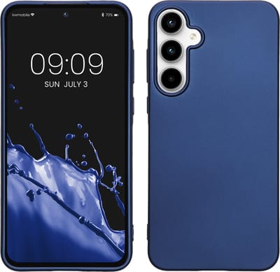 kwmobile telefoonhoesje geschikt voor Samsung Galaxy A55 5G - Hoesje voor smartphone - Back cover in metallic blauw