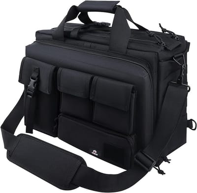 Multifunctionele schoudertas voor laptop tot 39 cm, stevige outdoor tas met meerdere vakken