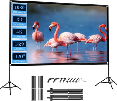 Projectiescherm met Statief - Draagbaar Scherm - Thuisbioscoop Creëren - Kreukvrij Polyester - 120 Inch 16:9 - Wit