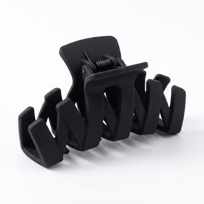 Zwarte haarclip – haar klem – dames – kunststof haar accessoire met mat effect – stevige grip – moderne opengewerkte vorm
