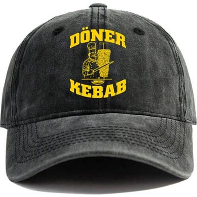 Doner Kebab Baseballpet Verweerde Petten Pet Doner Kebab Mannen Retro Buiten Zomer Verstelbare Pet black