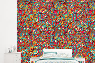 Behang - Fotobehang Design - Jaren 70 - Fantasy - Kleur - Breedte 245 cm x hoogte 220 cm