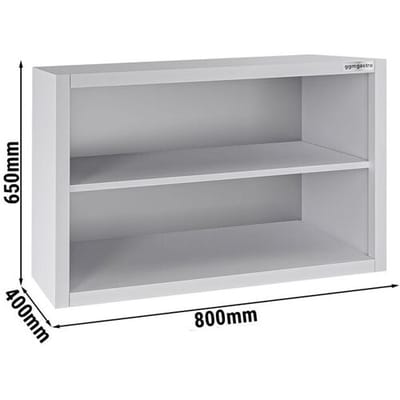 GGM Gastro Edelstahl Wandhängeschrank ECO - 800x400mm - ohne Flügeltür - 650mm hoch