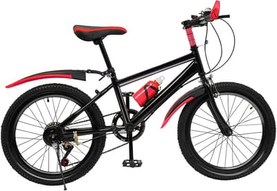 Kinder Mountainbike - Jongensfiets Meisjesfiets - Buiten Fietsen - Sterk Carbon Frame - 20 Inch - Rood