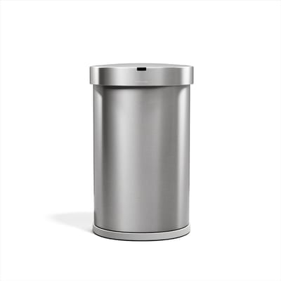 Simplehuman Halfronde Afvalbak van 45 Liter met Sensor - Bewegingsgestuurde - Zilver - Geborsteld RVS