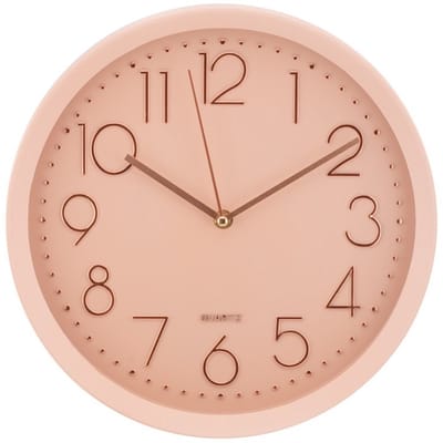 Quartz - Stijlvolle Wandklok - Klok - Roze - 30 x 6 x 30 cm