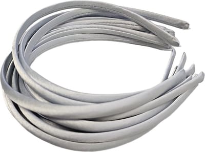 Fako Fashion - Diadeem - Hoofdband - Haarband - Satijn - 10mm - Zilvergrijs - 10 Stuks