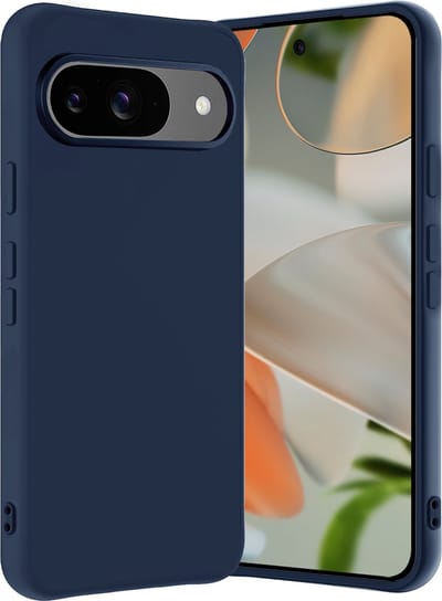 Hoes - Geschikt voor Google Pixel 9 - Sterk & Shockproof - Hoesje Cover - Siliconen Case - Donkerblauw