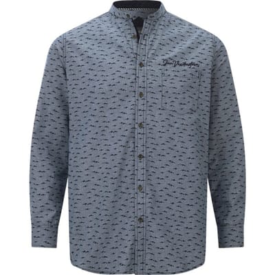 Jan Vanderstorm herren Overhemd - 41/42 - blauw - Plus Size
