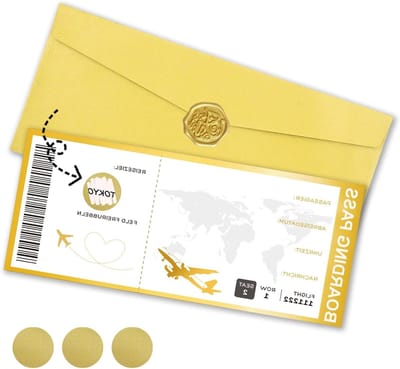 Reisvoucher met Kraskaarten, Envelop en Scratchless Voucher als Verjaardagskaart, Bioscoopbon en Cadeaukaart voor Kerst en Uitnodiging