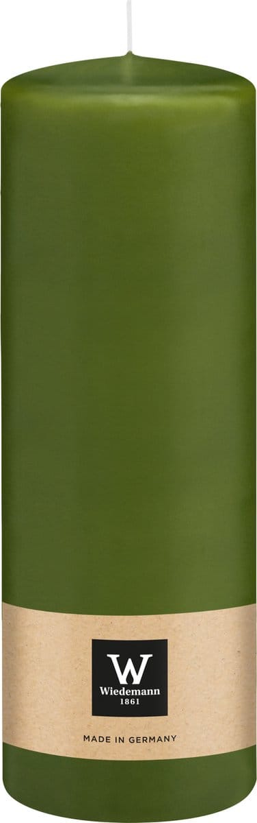 Wiedemann Cilinderkaars/stompkaars - olijfgroen - 20 x 7 cm - 103 branduren - zuilkaarsen