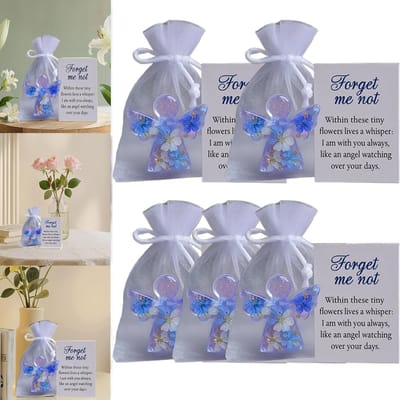 Gedroogde Bloemenengel - Aandenken Engel - Herdenkingsornament - Handgemaakt met bloemen - 5 stuks
