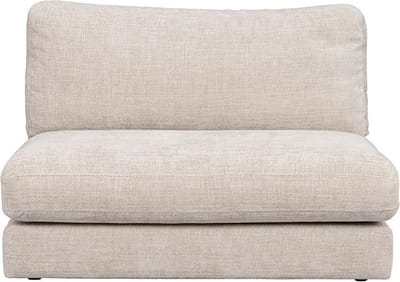 Rowico Home Duncan Modulair Bankelement - Lichtgrijs - Beige - Zitbank - Bankstel - Tussenelement - 112 cm