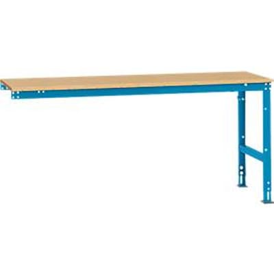 Manuflex aanbouwtafel UNIVERSAL Standaard, 2000 x 800 mm, multiplex natuur, lichtblauw