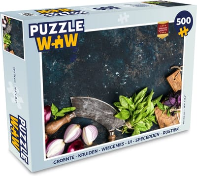 Puzzel Groente - Kruiden - Wiegemes - Ui - Specerijen - Rustiek - Legpuzzel - Puzzel 500 stukjes