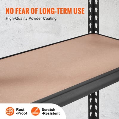 Velori Metalen Stellingkast 5 Laags 30x76x152cm - Opbergrek Metaal Heavy Duty - Magazijnstelling 2000kg - Verstelbare Planken - Garage Kelder Magazijn - Poedercoating SPCC Staal